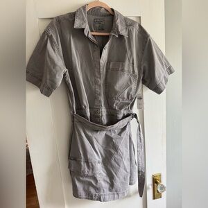 Abercrombie Gray Utility Style Wrap Dress Size Medium Long New with Tags